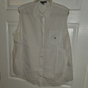 Ralph Lauren White Cotton Shirt with Dark Green Labels